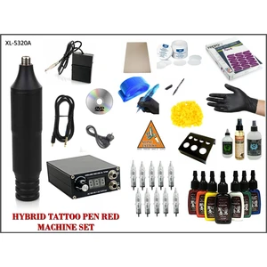 XL-5320A Hybrid Siyah Renk Tattoo Pen Dövme Makinası Seti - Mabuchı Motor