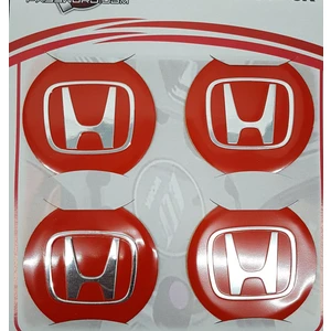 Jant Göbeği Arma Honda Alüminyum 60 mm 4'lü Set Kırmızı