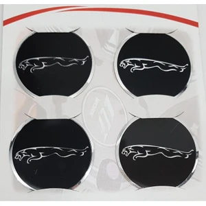 Jant Göbeği Arma Jaguar Alüminyum 60 mm 4'lü Set Siyah