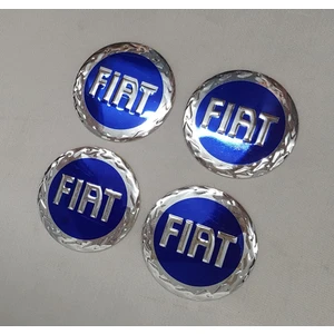 Jant Göbeği Arma Fiat 60 mm Alüminyum Yapıştırma Mavi 4'lü Set