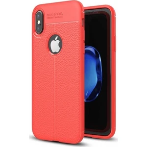 Apple iPhone X Deri Görünümlü Lux Niss Silikon Kılıf