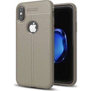 Apple iPhone X Deri Görünümlü Lux Niss Silikon Kılıf
