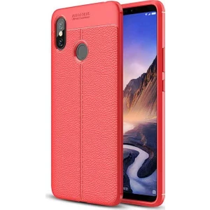 Xiaomi Mi Max 3 Deri Görünümlü Lux Niss Silikon Kılıf