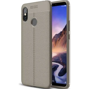 Xiaomi Mi Max 3 Deri Görünümlü Lux Niss Silikon Kılıf