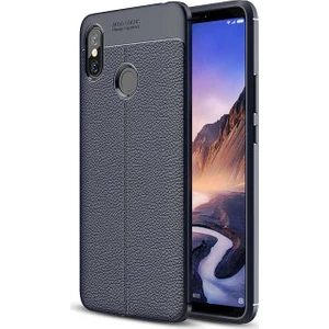 Xiaomi Mi Max 3 Deri Görünümlü Lux Niss Silikon Kılıf