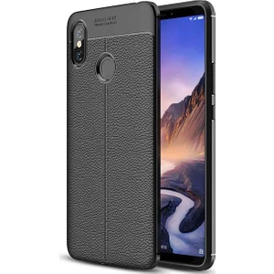 Xiaomi Mi Max 3 Deri Görünümlü Lux Niss Silikon Kılıf