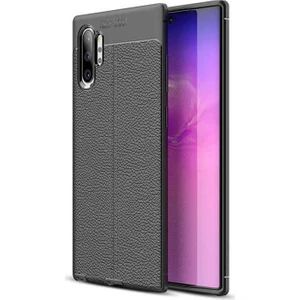 Samsung Galaxy Note 10+ Plus Deri Görünümlü Lux Niss Silikon Kılıf