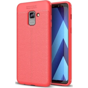 Samsung Galaxy A8 2018 Deri Görünümlü Lux Niss Silikon Kılıf