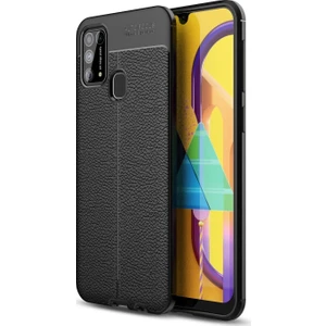 Samsung Galaxy M21 Deri Görünümlü Lux Niss Silikon Kılıf