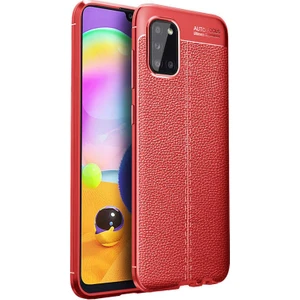 Samsung Galaxy A31 Deri Görünümlü Lux Niss Silikon Kılıf