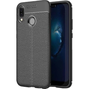 Huawei P20 Lite Deri Görünümlü Lux Niss Silikon Kılıf