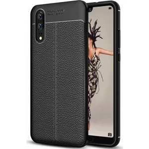 Huawei P20 Deri Görünümlü Lux Niss Silikon Kılıf