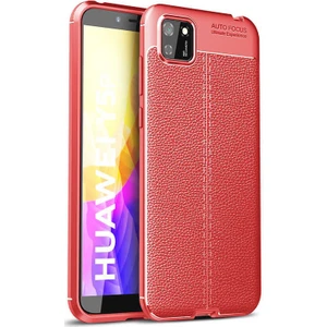 Huawei Y5P Deri Görünümlü Lux Niss Silikon Kılıf