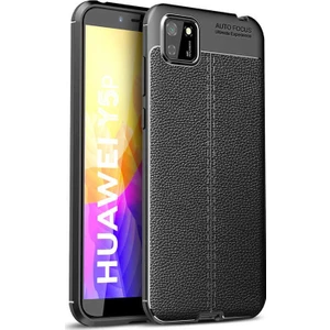 Huawei Y5P Deri Görünümlü Lux Niss Silikon Kılıf