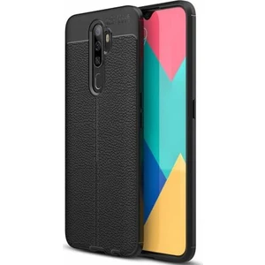 Oppo A5 2020 Deri Görünümlü Lux Niss Silikon Kılıf