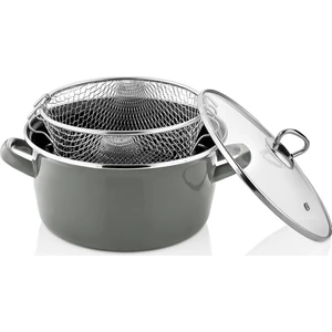Paçi-22 cm Renkli 4.5 Lt. Kızartma Tenceresi Siyah