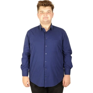 Modexl Büyük Beden Erkek Klasik Cepli Gömlek Likralı 20350 Lacivert 6XL