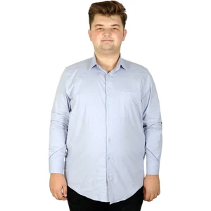 Modexl Büyük Beden Erkek Klasik Cepli Gömlek Likralı 20350 Mavi 6XL