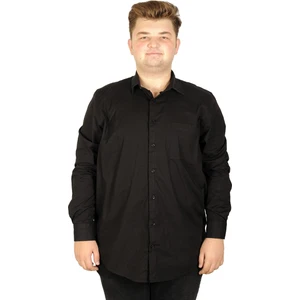 Modexl Büyük Beden Erkek Klasik Cepli Gömlek Likralı 20350 Siyah 5XL