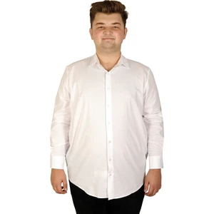 Modexl Büyük Beden Erkek Klasik Gömlek Likralı 20351 Beyaz 4XL