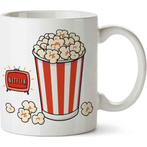 Art Hediye Netflix Popcorn Baskılı Kupa Bardak