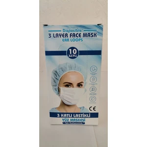 3 Katlı Maske 10'lu 1 Kutu Burun Teli Vardır
