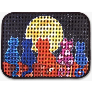 Elekli Desenli Kedi Tuvalet Önü Paspası 60 x 45 cm