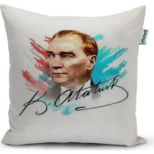 Home  Atatürk Baskı 3D Dekoratif Kırlent Kılıfı