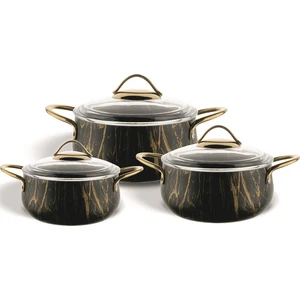 Metal Saplı  3'lü Güveç Set