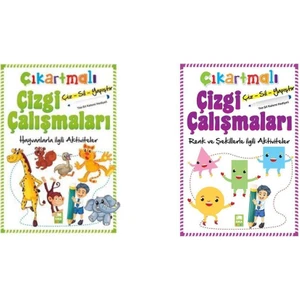 Ema Çocuk Çıkartmalı Çizgi Çalışmaları 2'li + Yazsil Kalemi