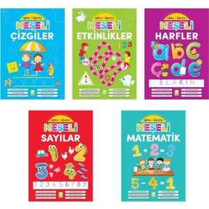 Ema Çocuk Eğitici-Öğretici Neşeli Harfler + Neşeli Matematik + Neşeli  Sayılar + Neşeli Çizgiler+ Neşeli Etlinlikler