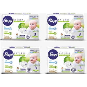Natural Bebek Bezi 3 Beden/numara Midi 34'lü x 4 136'LI