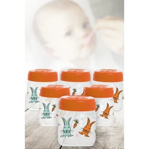 Altılı  Desenli Bebek Mama Kavanozu 200 ml