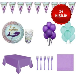 Parti Furyası Deniz Kızı Ariel Doğum Günü Parti Seti 24 Kişilik