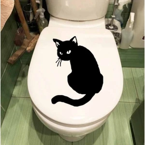 Duran Ticaret Modatools Wc Tuvalet Klozet Dekorasyonu Için Dekoratif Kara Kedi  Sticker Çıkartma