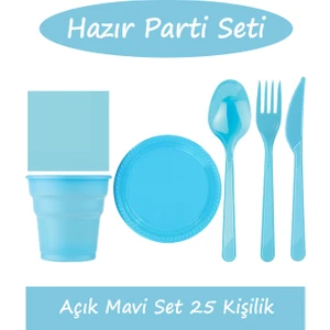 Bursa Pazarı  Açık Mavi Parti Seti 25 Kişilik