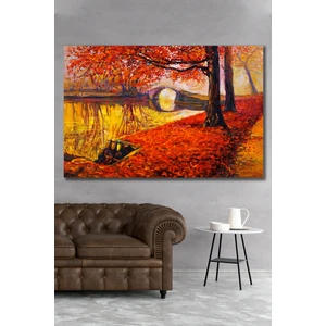 Hediyeler Kapında 100X140 Yağlı Boya Görünümlü Hazan Kanvas Tablo