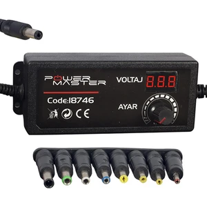3 Volt - 24 Volt 2 Amper Çok Uçlu Ayarlı Kademeli Adaptör
