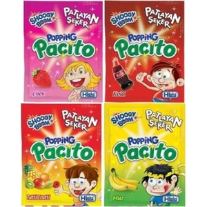 Shoogy Boom Paçito Şeker 4 Çeşit Karışık Kutu 40'lı Popios 160 gr