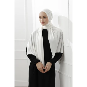 Likralı Penye Viskon Şal 70x180cm - Ekru