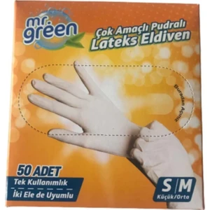 Mr. Green Pudralı Lateks Eldiven 50 'li
