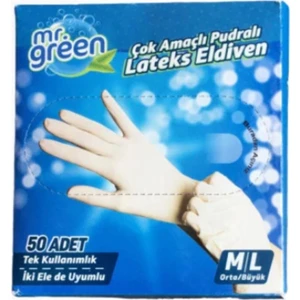 Mr. Green Pudralı Lateks Eldiven 50 'li