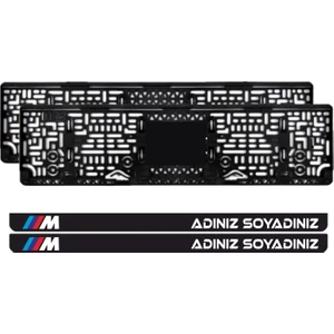 Bmw ///m Logolu Isimli Takmatik Pleksi Plakalık (2 Adet)