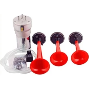 12V Üç Kırmızı Borulu Melodili Korna