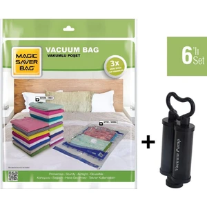 Magıc Saver Bag 6'lı Set Karışık Vakumlu Poşet Pompa