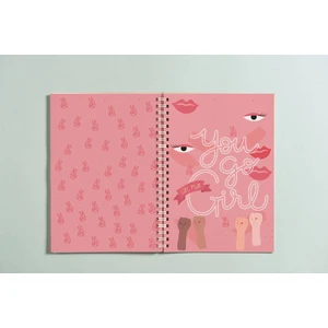 Paytak Moda A5 Feminist Feminism Spiralli Çizgisiz Tasarım Defter 96 Yaprak