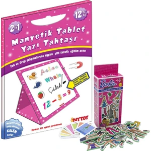 Diy-Toy Manyetik Tablet Yazı Tahtası Pembe + Manyetik Barbie Giydirme