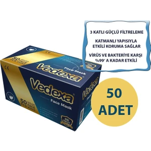 3 Katlı Meltblownlu Kulak Halkalı Dikişsiz Maske 50 Adet