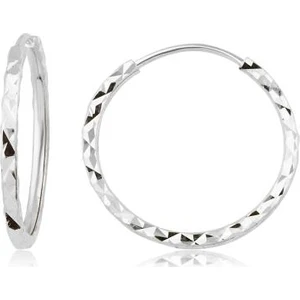 14 Ayar Kalemli Halka Küpe Beyaz (Çapı: 1.4cm) W4E35046
