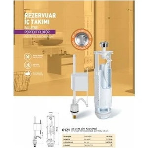 3/6 Litre Çift Kademeli Klozet Rezervuar İç Takım 0121